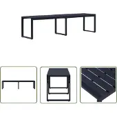 The Living Store Gartenbank 180 cm PS-Platte Schwarz