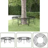 The Living Store Baumbank Rund Ø160 cm Schwarz Stahl