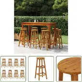 The Living Store Barhocker 8 Stk. Massivholz Akazie