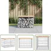 The Living Store Gartenbank aus Gabionen 63x44x42 cm Massivholz Kiefer
