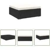 The Living Store Modular-Fußhocker 1 Stk. + Auflagen Poly Rattan Schwarz