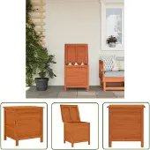 The Living Store Gartentruhe Braun 50x49x56,5 cm Massivholz Tanne