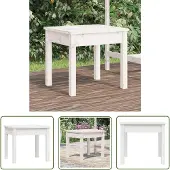 The Living Store Gartenbank Weiß 50x44x45 cm Massivholz Kiefer