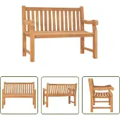 The Living Store Gartenbank 114 cm Massivholz Teak