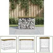 The Living Store Gartenbank aus Gabionen 63x31,5x42 cm Kiefernholz Imprägniert