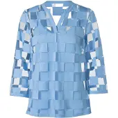 HEINE Bluse in himmelblau-kariert | Gr.: 50
