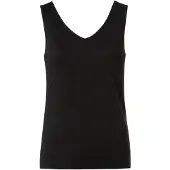 HEINE Shirttop "Trägertop Trägertop in Rippenstrukur", Damen, Gr. 40, schwarz, Jersey, , Modisch, V-Ausschnitt, Tops Shirttop