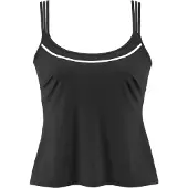 Vivance Bügel-Tankini-Top "Lorena", Damen, Gr. 48, Cup D, schwarz, Recycling-Polyamid, unifarben, Bikini-Oberteile Bügel-Tankini-Top, mit kontrastfarbenem Piping und Shaping-Effekt