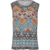 HEINE T-Shirt "Druck-Shirt Shirttop im Ethno-Stil", Damen, Gr. 38, bunt (papaya, rotbraun, bedruckt), Modisch, Rundhals, Shirts T-Shirt