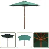 The Living Store Sonnenschirm 270×270 cm Holzstange Grün