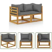 The Living Store 2-Sitzer-Gartenbank mit Dunkelgrauen Kissen