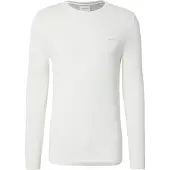 Gant für Herren. 8040521 Rundhals-Pullover aus cremefarbenem Baumwollpiqué (XL), Weiß, Lässig, Baumwolle, Langarm