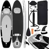 vidaXL SUP-Board-Set Aufblasbar Schwarz 360x81x10 cm