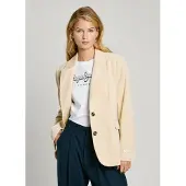 Pepe Jeans für Damen. PL402459 Beigefarbener Blazer Cara beige (L), Weiß, Lässig, Baumwolle