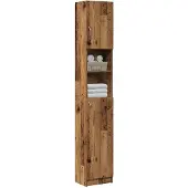 vidaXL Badschrank Altholz-Optik 32x25,5x190 cm Holzwerkstoff