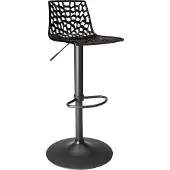 GRAND SOLEIL Verstellbarer Barhocker mit mattschwarzer Basis Spider Matt - Schwarz