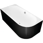Polysan VIVA L MONOLITH asymmetrische Badewanne 170x75x60cm, links, weiß/schwarz