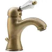 Sapho KIRKÉ CRYSTAL Waschtischarmatur mit Ablauf, kristallen Hebel, Bronze