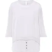 HEINE Klassische Bluse "2-in-1-Bluse Blusenshirt in 2-in-1-Optik mit Netz-Einsätzen", Damen, Gr. 40, weiß, Web, Stoff, , Modisch, Rundhals, Blusen Klassische Bluse