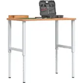 vidaXL Werkbank 100x60x(71,5-98) cm Massivholz Buche Rechteckig