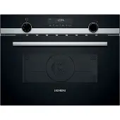 Siemens Backofen mit Mikrowelle "CM585AGS1", grau (edelstahl), B:59,4cm H:45,4cm T:57cm, Backöfen, Zeiteinsparende Schnellaufheizung & gleichmäßige Heißluft, Backofen mit Mikrowelle