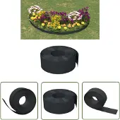 The Living Store Rasenkante Schwarz 10 m 20 cm Polyethylen