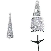 vidaXL Künstlicher Pop-Up-Weihnachtsbaum Silber 180 cm PET - Weihnachtsbäume