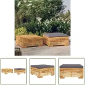 The Living Store 2-tlg. Garten-Lounge-Set Massivholz Teak