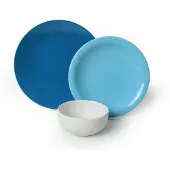 Hermia Concept , Keramisches Geschirrset (18 Teile) - Blau & Weiß, 100% Keramik