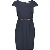 Betty & Co Etuikleid mit Gürtel in Dunkelblau | Gr.: 42