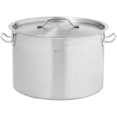Royal Catering Großer Stahltopf mit Deckel und dickem Boden für Induktions-, Gas- und Halogenherde, 23 l