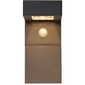 Star Trading Star Solar LED Wandlaterne „Vici“ - mit Bewegungs- und Dämmerungssensor - 300 Lumen Lichtimpuls & sanftes Dauerlicht - Warmweiß - Für den Außenbereich - 20 cm Höhe - Schwarz