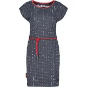 Alife & Kickin Blusenkleid , Damen, Gr. XL, Normalgrößen, grau (marine), 65% Baumwolle, 35% Polyester, Rundhals, Kleider Blusenkleid