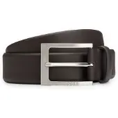 BOSS Ledergürtel , Herren, Gr. 115, braun (dunkelbraun), Leder, unifarben, Gürtel Ledergürtel, aus Nappaleder mit Logo-Dornschliesse