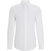 BOSS Slim-Fit Hemd aus elastischer Baumwoll-Popeline mit bügelleichtem Finish Grösse 45L