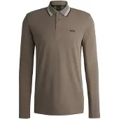 BOSS Long Sleeve Polo 059902200040 in LIGHT/PASTEL GREEN color size 3XL