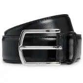 BOSS Ledergürtel "Claus-Tx-St_Sz35", Herren, Gr. 85, schwarz (schwarz 001), Leder, unifarben, Gürtel Ledergürtel, mit Logo-Gravur am Verschluss