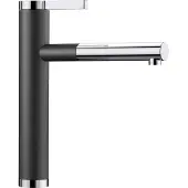 BLANCO LINEE-S, Standard, Schwarz, Chrom, Drehventile, Einzelbild, 3/8", Keramik