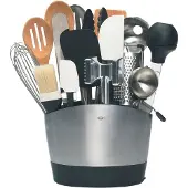 Oxo Utensilienhalter, Edelstahl, Idealer Küchenutensilienhalter um Ordnung in die Küche zu bringen, 1 Stück
