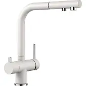 BLANCO FONTAS-S II, Messing SILGRANIT-Look, silgranitweiß, Hochdruck, Standard, Weiß, Messing, Hebelgriffe, Doppel, Typ L