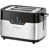 ProfiCook Toaster PC-TA 1170, Wide Slot, Sensor Touch, Brötchenaufsatz, Krümelschublade, Zentrierfunktion, 7 Bräunungsstufen, Edelstahlgehäuse