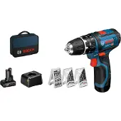 Bosch Powertools Akku-Schlagbohrschrauber GSB 12V-15, mit 1 x 4.0 Ah, 1 x 2.0 Ah Li-Ion Akku - 06019B690G