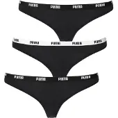 Puma String "String 3er Pack", Damen, Gr. XS, schwarz, Obermaterial: 95% Baumwolle CO. 5% Elasthan EL., Unterhosen String