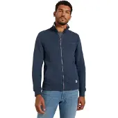 Tom Tailor Sweatjacke , Herren, Gr. 3XL, blau (blau meliert), Sweatware, Obermaterial: 60% Baumwolle, 40% Polyester, regular fit, Rippbündchen, Sweatjacken Sweatjacke, mit halswärmendem Stehkragen