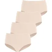 LASCANA Taillenslip , Damen, Gr. 40/42, Jersey, beige (champagner), Jersey, Obermaterial: 95% Baumwolle, 5% Elasthan, unifarben, körpernah, Unterhosen Taillenslip, aus elastischer Baumwolle
