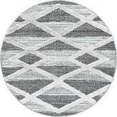 Adana Carpets Teppich Skandinavisch Rund - Pitea Lines Grau Creme Ø 160 cm