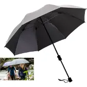 Euroschirm - Regenschirm für Wanderungen - Swing Handsfree Silver UV - Grau