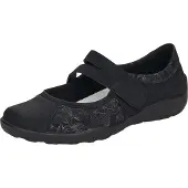 Remonte Ballerina , Damen, Gr. 41, Textil, schwarz, Lederimitat, Textil, Schuhe Ballerina, Slipper, Schlupfschuh, Slip-On Sneaker mit dezenter Snake-Optik