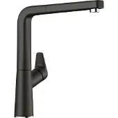 BLANCO AVONA-S, Messing SILGRANIT-Look, silgranitschwarz, Hochdruck, Standard, Schwarz, Chrom, Messing, Hebelgriffe, Einzelbild, Typ L