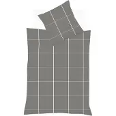 Fleuresse Lech Edelflanell Bettwäsche 200x220 Karo dunkelgrau 604311-01
